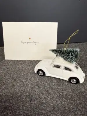 Kersthanger: Auto met boom