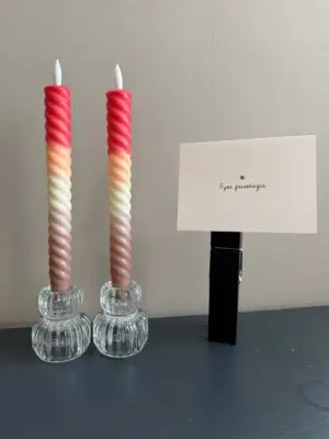 Ledkaarsen Set roze oranje